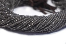 2-3MM Natural Smoky Quartz Micro Faceted Round Gemstone Beads 12" For Jewelry