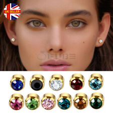 Hypoallergenic Surgical Steel Bezel Set Ear Piercing Stud Earrings Jewellery 4MM