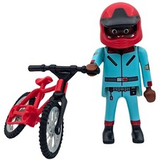 Playmobil figure cyclist blue