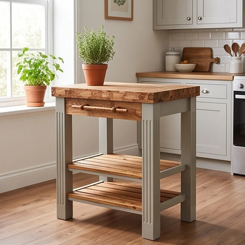 Premium wooden kitchen island - kitchen,