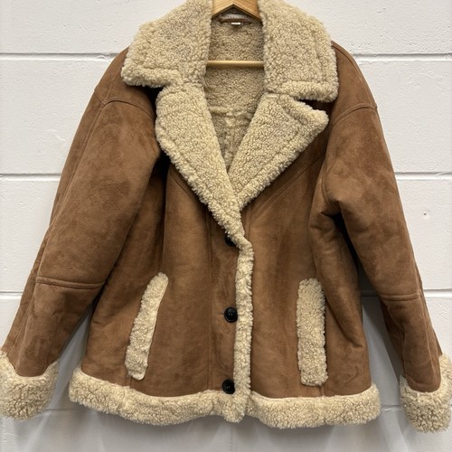 Topshop brown faux suede - uk,