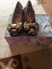 Irregular Choice Gold Bow Bow Shoes Size 40