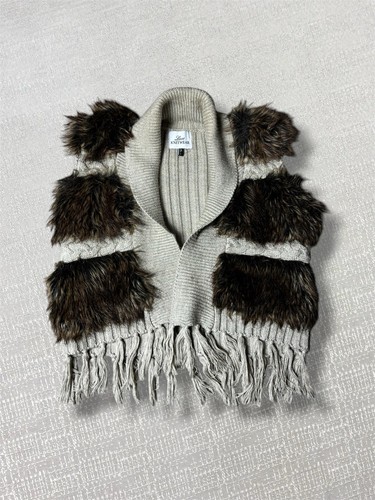 Y2k knitted faux - knitted, gilet