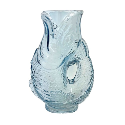 Glass fish jug 20cm - glass, jug,