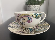 Denby Monsoon Home Cosmic Fine China Cup &Saucer dishwasher/microwave/oven safe 