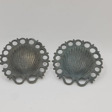 Pair Antique Brass Shell