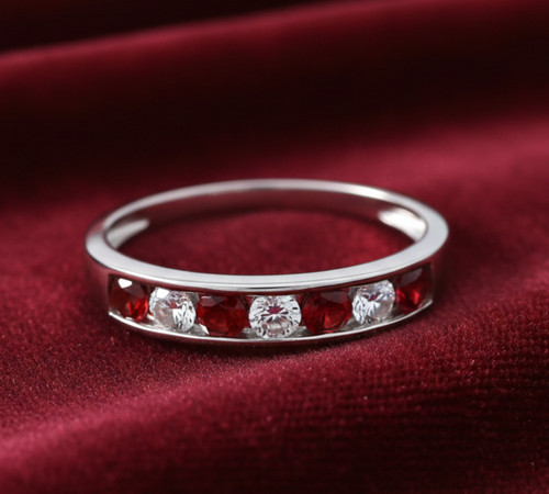 Sterling silver ruby eternity - silver,