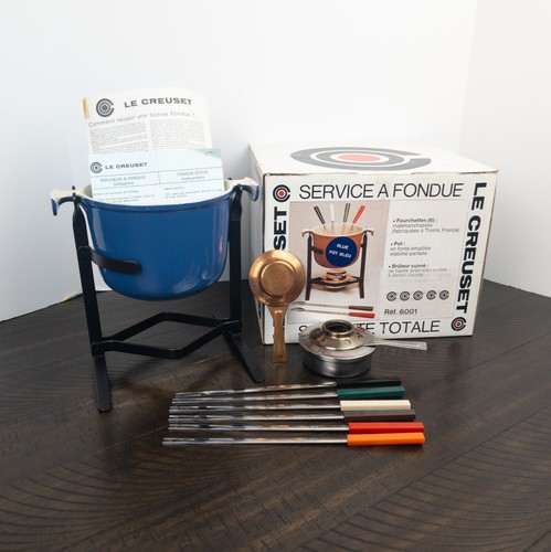 Creuset fondue set - creuset, blue