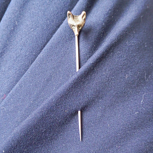 Vintage silver fox head - silver,