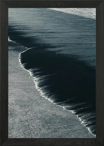 Blacksand beach framed wall - beach,