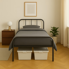 Bed Frame Metal Rounded