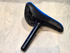 BMX Seat with Seat Post – Black, 20cm Post, Comfortable Padded Saddle 25.15mm