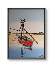 THE CATS ON A BOAT 12x16