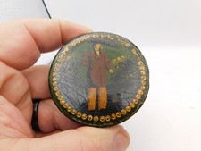 Antique Papier Paper Mache Snuff Trinket Box 19th Century