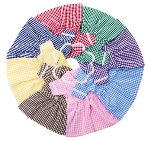 Checked school dress frilly - checked,