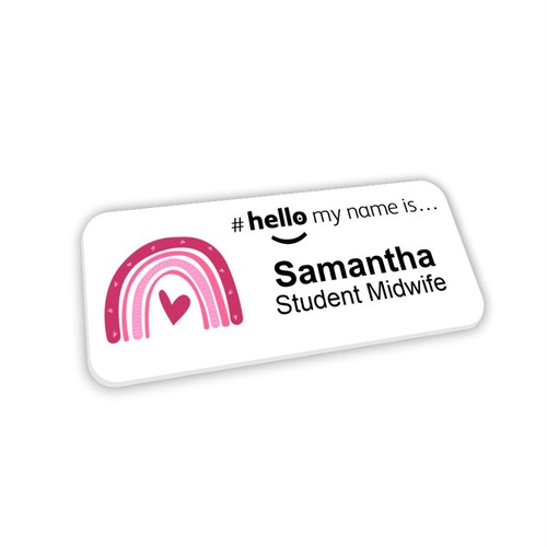 Hello name badge pink - hello, my