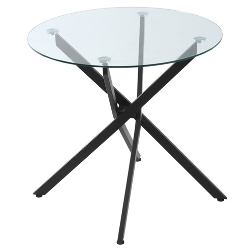 Homcom clear glass side table - side,