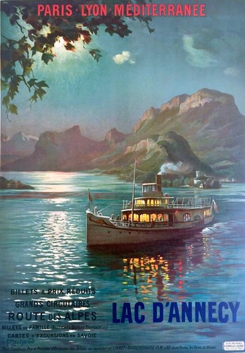 Lac annecy plm poster - d'annecy, 1930s