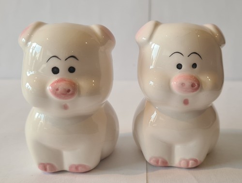 Vintage novelty cute pigs salt - vintage,