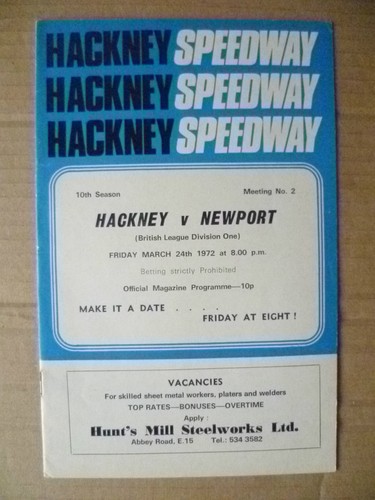 Hackney speedway 1972 british - speedway-,