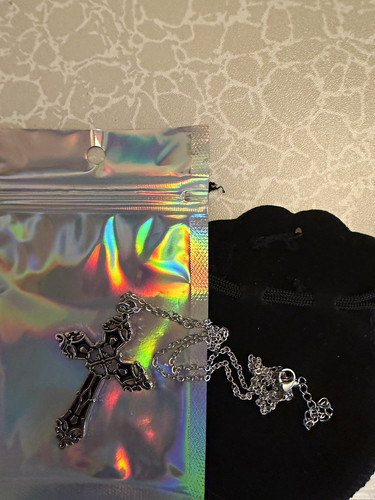 Silver tone cross - cross, pendant