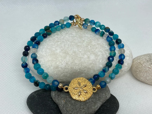 Sand dollar blue agate double - dollar,