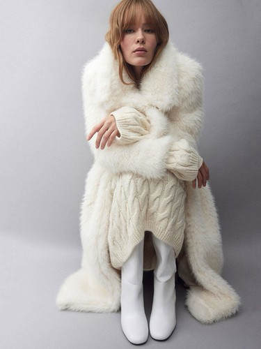 Bnwt fluffy faux - h&m, maxi