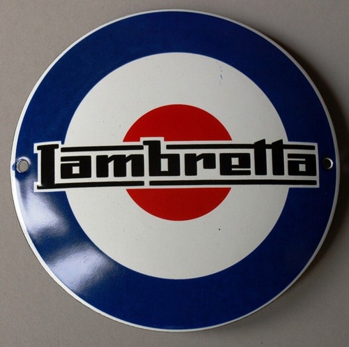 Lambretta enamel sign workshop - enamel,