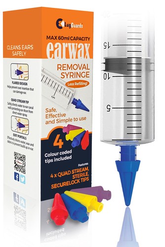 Ear wax removal syringe - syringe, quad