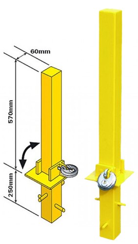 Folding security post driveway - folding,