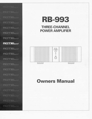 Rotel 993 amplifier owners - rotel, rb-993