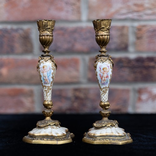 Pair sevres style - style, cherub