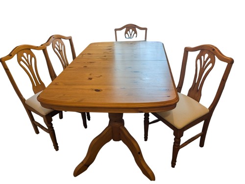 Oak dining table - with, 6
