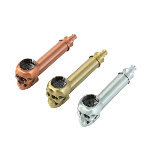 Skull metal pipe 87mm - metal,