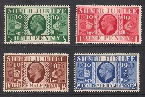 1935 sg453 456 silver - gb,