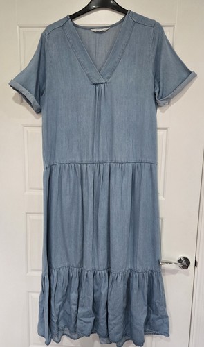 Ladies long tiered - tiered, denim