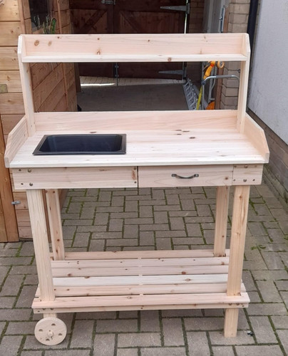 Wooden potting table bench - potting,