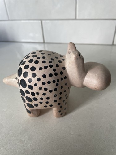 Soapstone hippo hand painted - hippo,