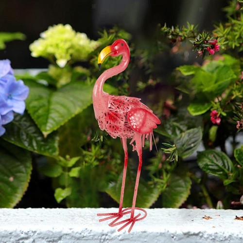 Iron flamingo statue - iron,