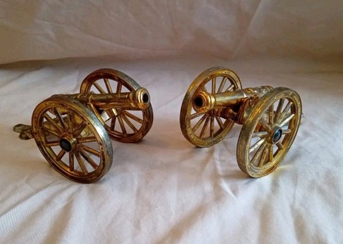 Vintage brass pair - pair, cannons