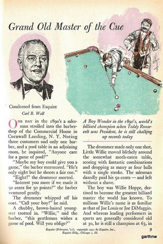 Willie hoppe 1951 billiards - hoppe,