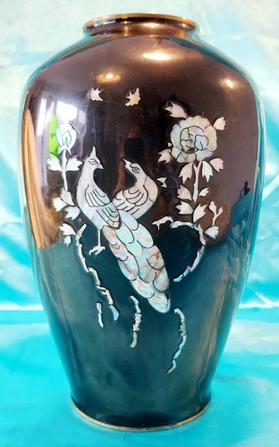 Korean black lacquer brass - korean, &brass