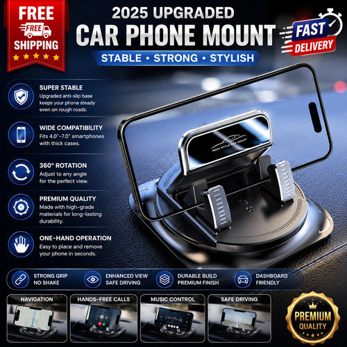 Car phone holder 360 degree - car,