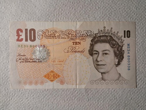 Ten pound banknote - £10,