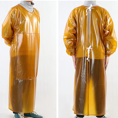 Long sleeve pvc apron - long,