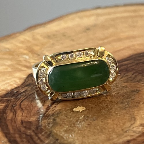 Stunning 14ct gold jade - 14ct,