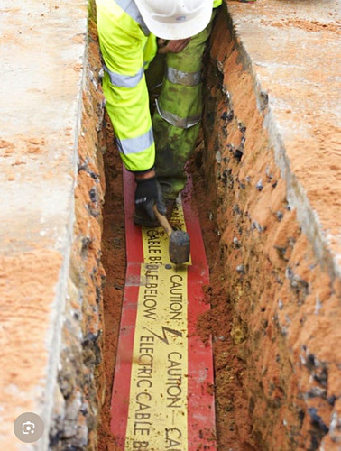 Caution electric cable below - electric,