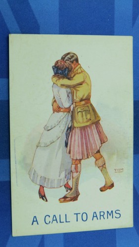 Ww1 military comic postcard - comic,
