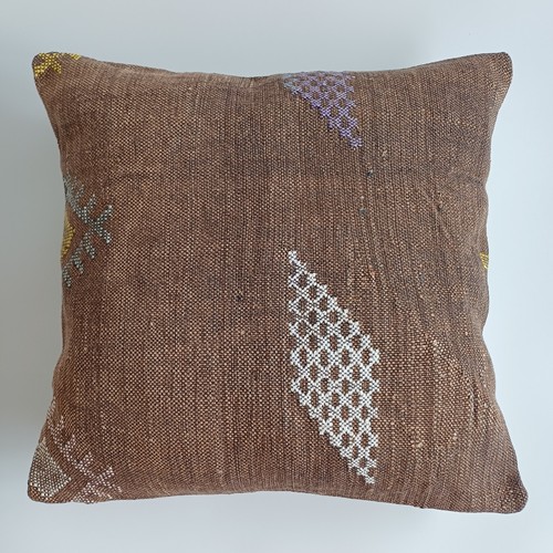 Moroccan cactus silk cushion - moroccan,