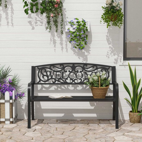 Seater metal garden bench - metal,